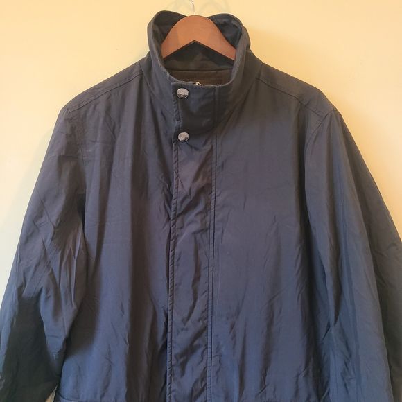 Canali Mens Rain & Wind Tech Full Zip Jacket Size 50 Black Lightweight - Picture 2 of 11